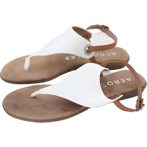Aerosoles Conclusion Thong Slide Sandals White Comfort Women's US 8M - Picture 2 of 6